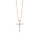 Colgante Cruz de oro rosa de 18 Kt con diamantes de 0,15 ct
