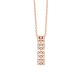 Colgante Largo de oro rosa de 18 Kt con diamantes de 0,11 ct