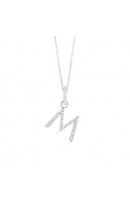 Colgante de oro blanco de 18 Kt con diamantes de 0,10 ct