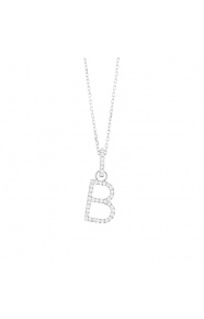 Colgante de oro blanco de 18 Kt con diamantes de 0,11 ct