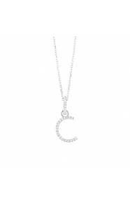 Colgante de oro blanco de 18 Kt con diamantes de 0,07 ct