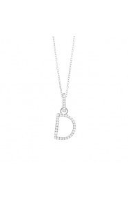 Colgante de oro blanco de 18 Kt con diamantes de 0,10 ct