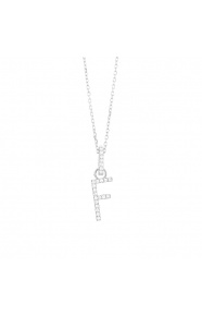 Colgante de oro blanco de 18 Kt con diamantes de 0,07 ct