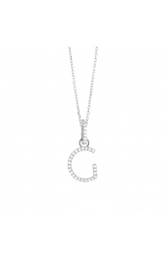 Colgante de oro blanco de 18 Kt con diamantes de 0,09 ct