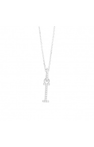 Colgante de oro blanco de 18 Kt con diamantes de 0,07 ct