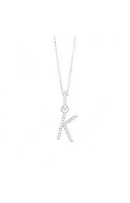 Colgante de oro blanco de 18 Kt con diamantes de 0,09 ct