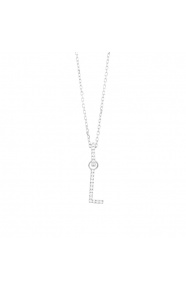 Colgante de oro blanco de 18 Kt con diamantes de 0,06 ct