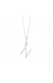 Colgante de oro blanco de 18 Kt con diamantes de 0,10 ct