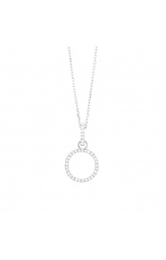 Colgante de oro blanco de 18 Kt con diamantes de 0,10 ct