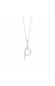 Colgante de oro blanco de 18 Kt con diamantes de 0,08 ct