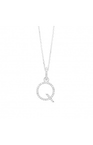 Colgante de oro blanco de 18 Kt con diamantes de 0,10 ct