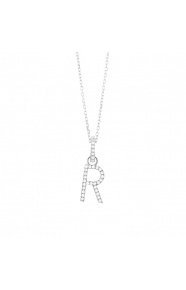 Colgante de oro blanco de 18 Kt con diamantes de 0,09 ct