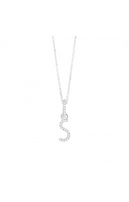 Colgante de oro blanco de 18 Kt con diamantes de 0,07 ct