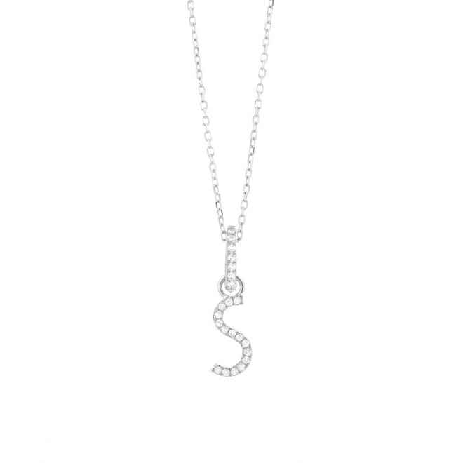 Colgante de oro blanco de 18 Kt con diamantes de 0,07 ct