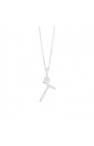 Colgante de oro blanco de 18 Kt con diamantes de 0,07 ct