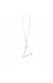 Colgante de oro blanco de 18 Kt con diamantes de 0,07 ct