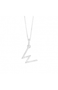 Colgante de oro blanco de 18 Kt con diamantes de 0,10 ct