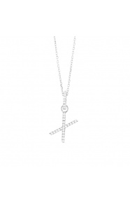 Colgante de oro blanco de 18 Kt con diamantes de 0,08 ct