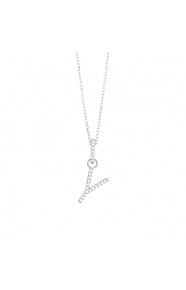 Colgante de oro blanco de 18 Kt con diamantes de 0,07 ct