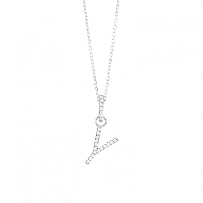 Colgante de oro blanco de 18 Kt con diamantes de 0,07 ct