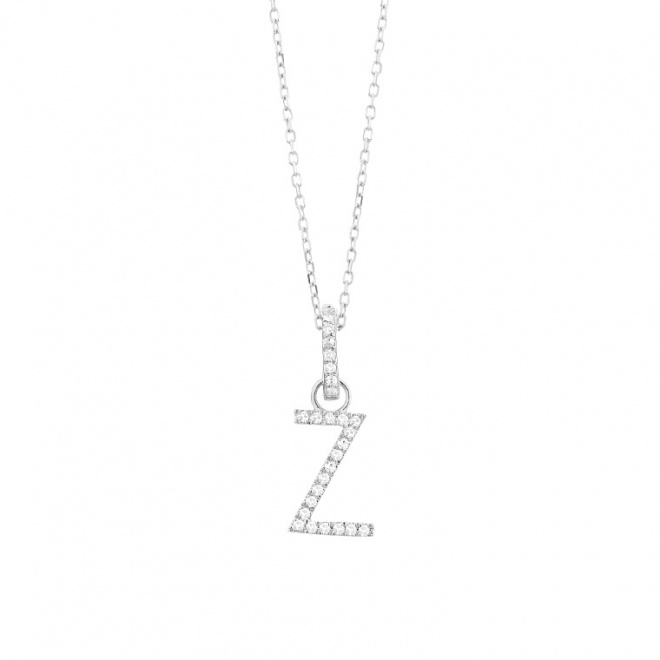 Colgante de oro blanco de 18 Kt con diamantes de 0,07 ct