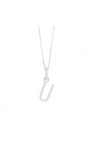 Colgante de oro blanco de 18 Kt con diamantes de 0,08 ct