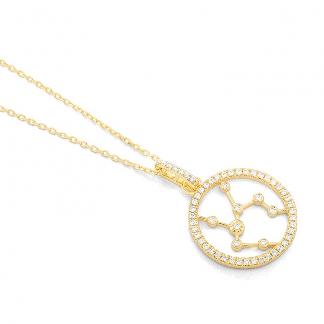Colgante de oro amarillo de 18 Kt con diamantes de 0,17 ct