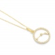 Colgante de oro amarillo de 18 Kt con diamantes de 0,15 ct