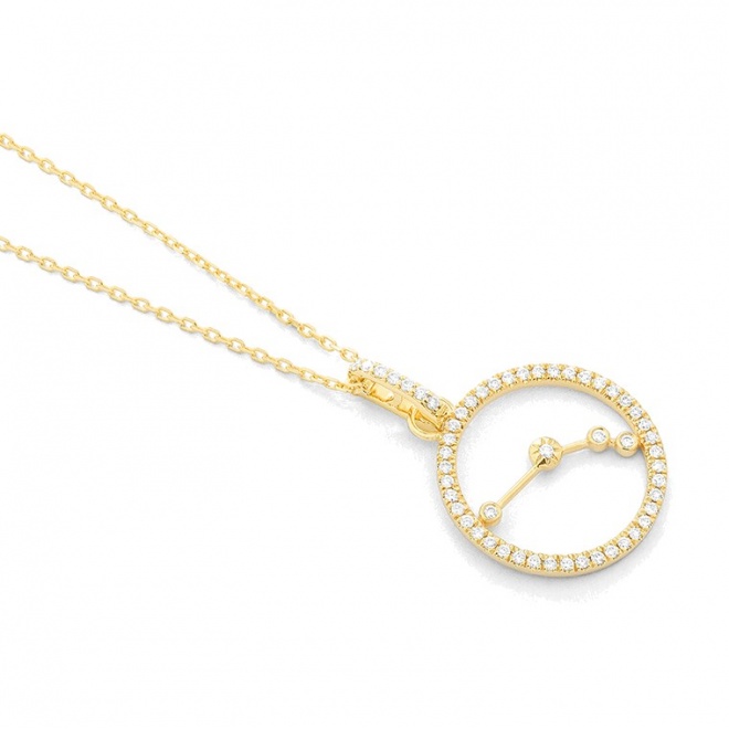 Colgante de oro amarillo de 18 Kt con diamantes de 0,15 ct