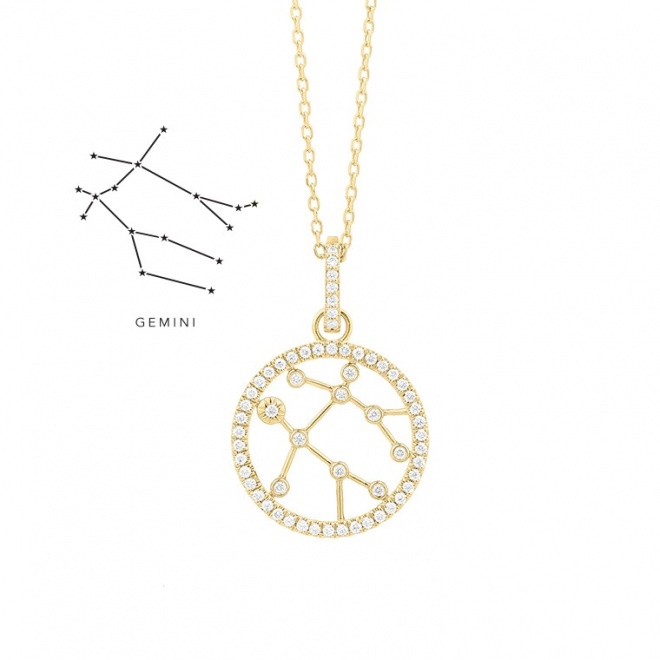 Colgante de oro amarillo de 18 Kt con diamantes de 0,18 ct
