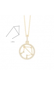 Colgante de oro amarillo de 18 Kt con diamantes de 0,17 ct