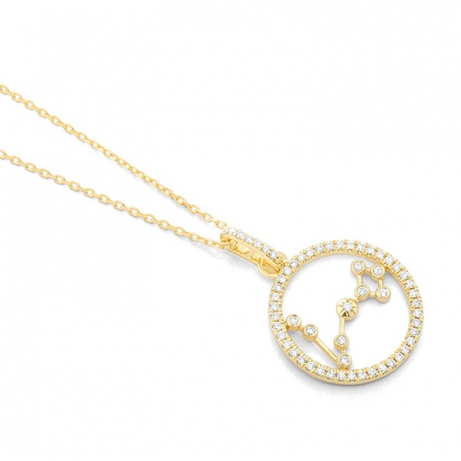 Colgante de oro amarillo de 18 Kt con diamantes de 0,17 ct