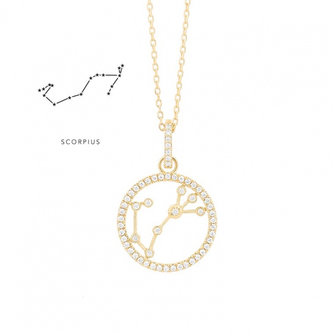 Colgante de oro amarillo de 18 Kt con diamantes de 0,17 ct
