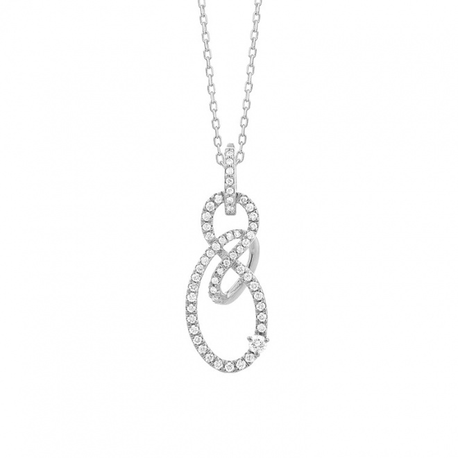 Colgante de oro blanco de 18 Kt con diamantes de 0,20 ct