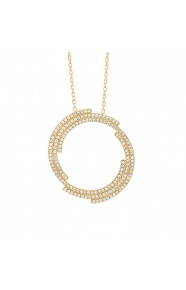 Colgante de oro amarillo de 18 Kt con diamantes de 0,45 ct