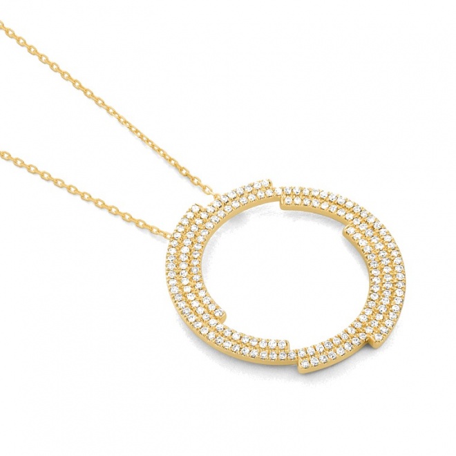 Colgante de oro amarillo de 18 Kt con diamantes de 0,45 ct