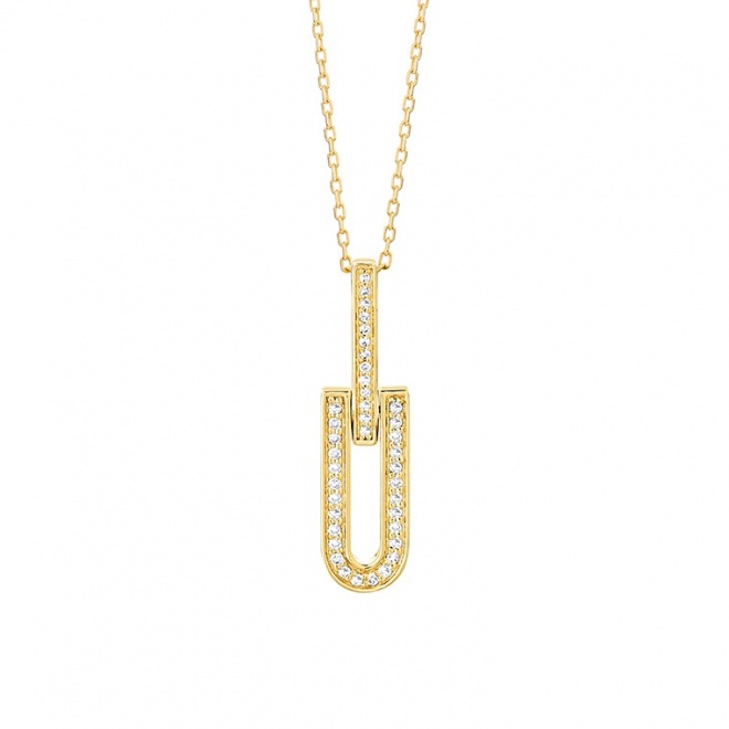 Colgante de oro amarillo de 18 Kt con diamantes de 0,11 ct