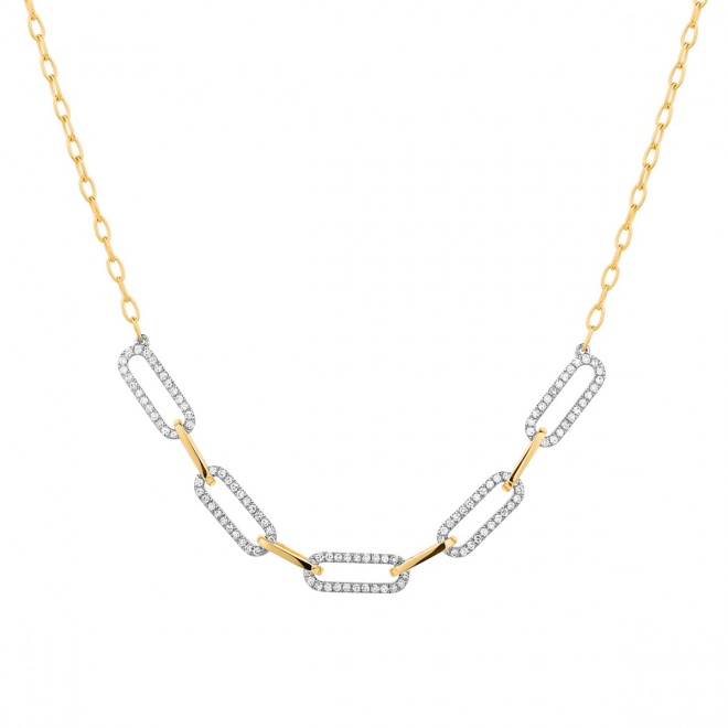 Collar de oro de 18 Kt con diamantes de 0,34 ct