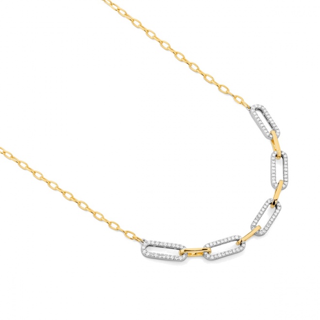 Collar de oro de 18 Kt con diamantes de 0,34 ct