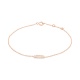 Pulsera con motivo y cadena de oro rosa de 18 Kt con diamantes talla baguette de 0,06 ct