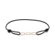 Pulsera de cordón de oro rosa de 18 Kt con diamantes de 0,16 ct