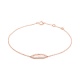 Pulsera con motivo y cadena de oro rosa de 18 Kt con diamantes de 0,10 ct