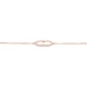 Pulsera con motivo y cadena de oro rosa de 18 Kt con diamantes de 0,10 ct
