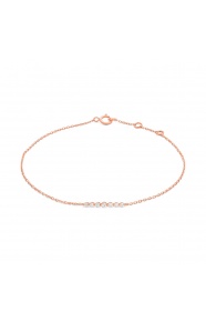 Pulsera con motivo y cadena de oro rosa de 18 Kt con diamantes de 0,11 ct