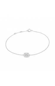 Pulsera con motivo y cadena de oro blanco de 18 Kt con diamantes de 0,07 ct