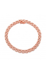 Pulsera de oro rosa de 18 Kt con diamantes de 0,90 ct
