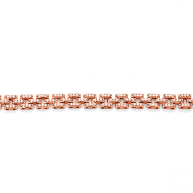 Pulsera de oro rosa de 18 Kt con diamantes de 0,90 ct