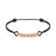 Pulsera de cordón de oro rosa de 18 Kt con diamantes de 0,20 ct