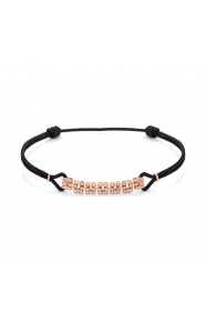 Pulsera de cordón de oro rosa de 18 Kt con diamantes de 0,20 ct