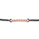 Pulsera de cordón de oro rosa de 18 Kt con diamantes de 0,20 ct